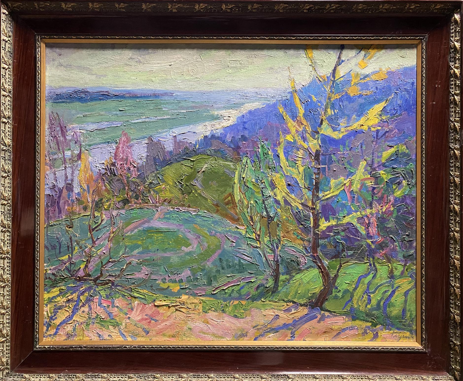 Oil painting Spring day by Glushchenko Nikolai Petrovich in dark wood frame