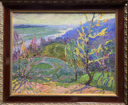 Oil painting Spring day by Glushchenko Nikolai Petrovich in dark wood frame
