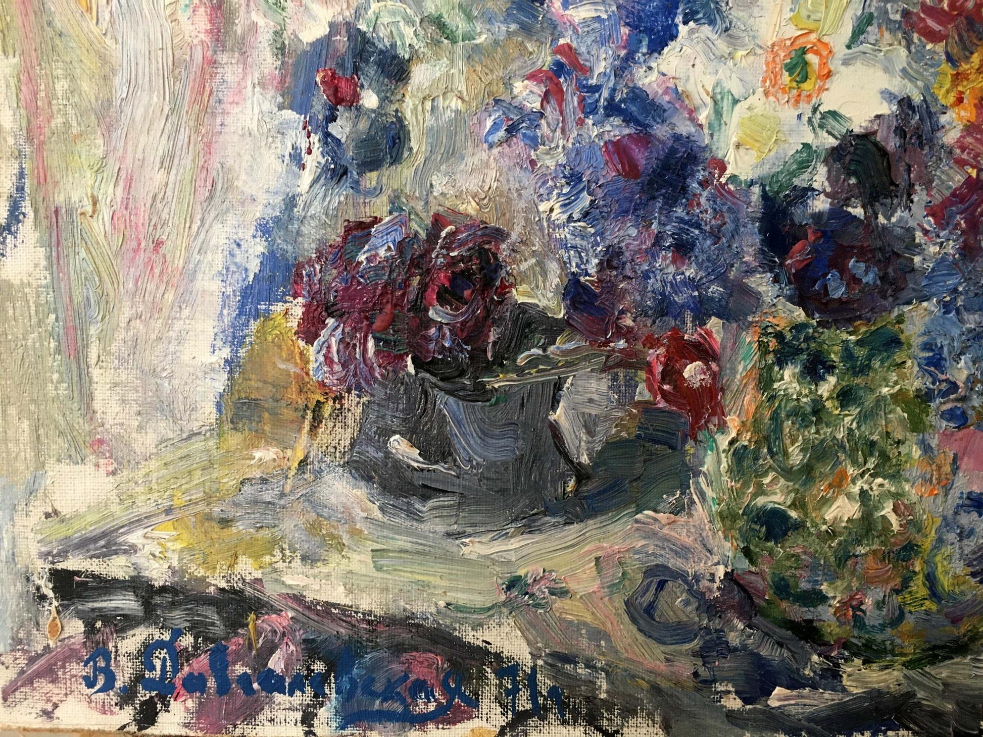 Vibrant impressionistic oil painting of Spring bouquet by Dovgalevskaya Vera Veniaminovna