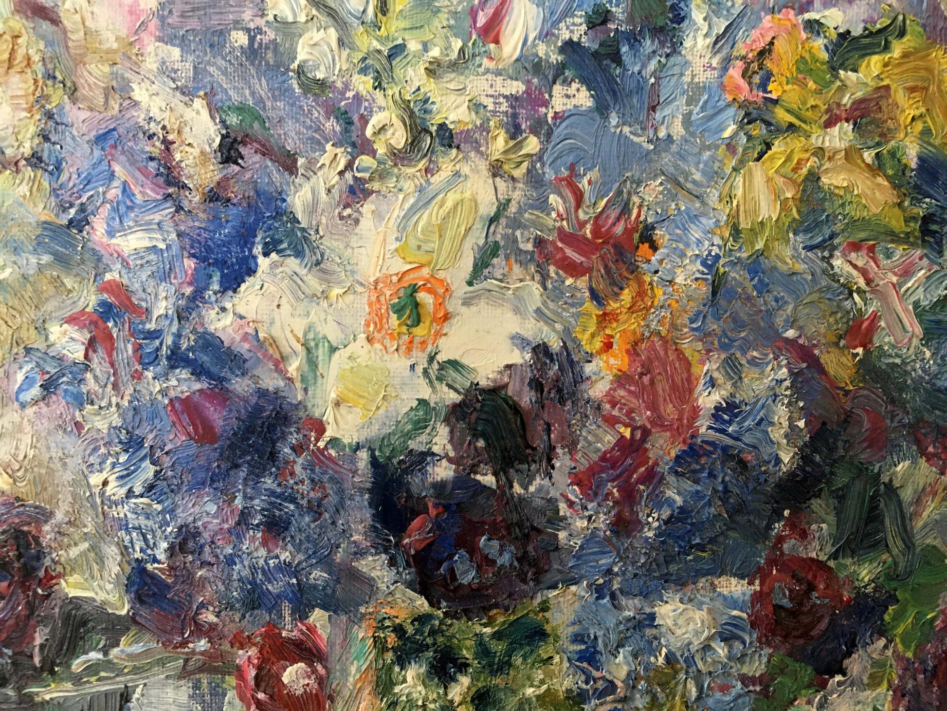 Vibrant impressionist oil painting Spring bouquet by Dovgalevskaya Vera Veniaminovna