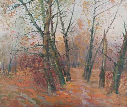 Oil painting Autumn forest Peter Dobrev