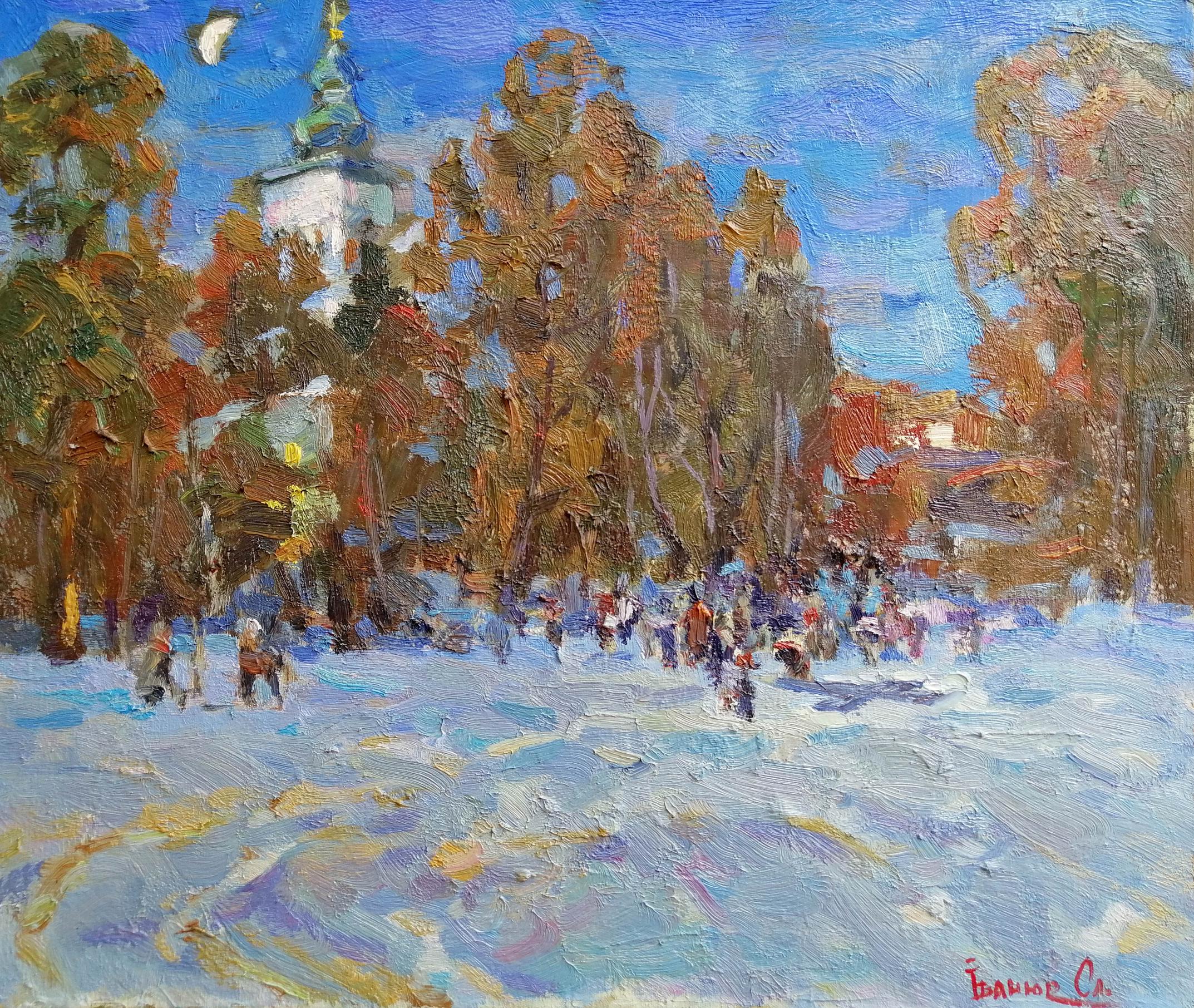 Oil painting Water baptism Ivanyuk Alex