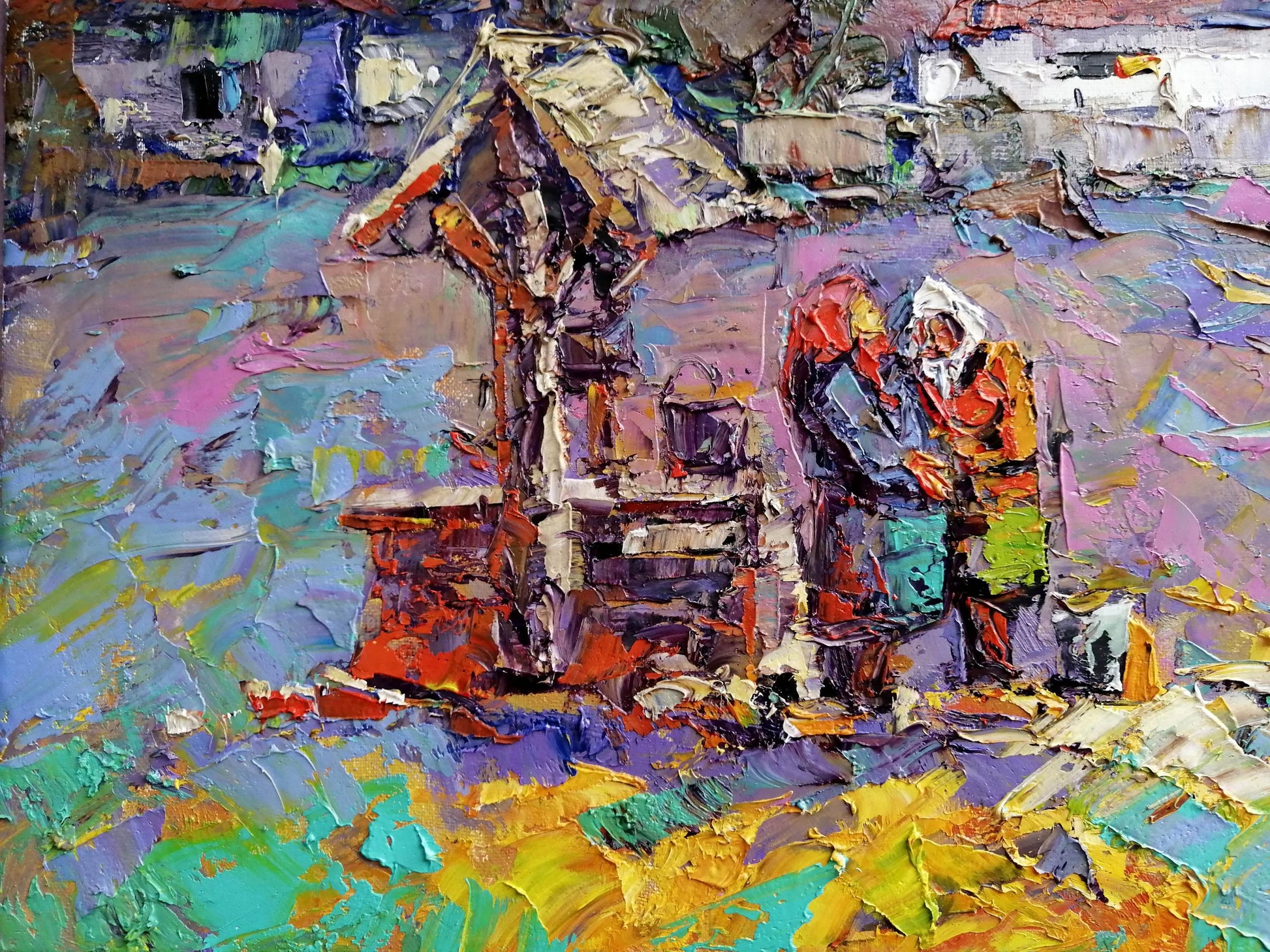 Oil Painting Village landscape Art