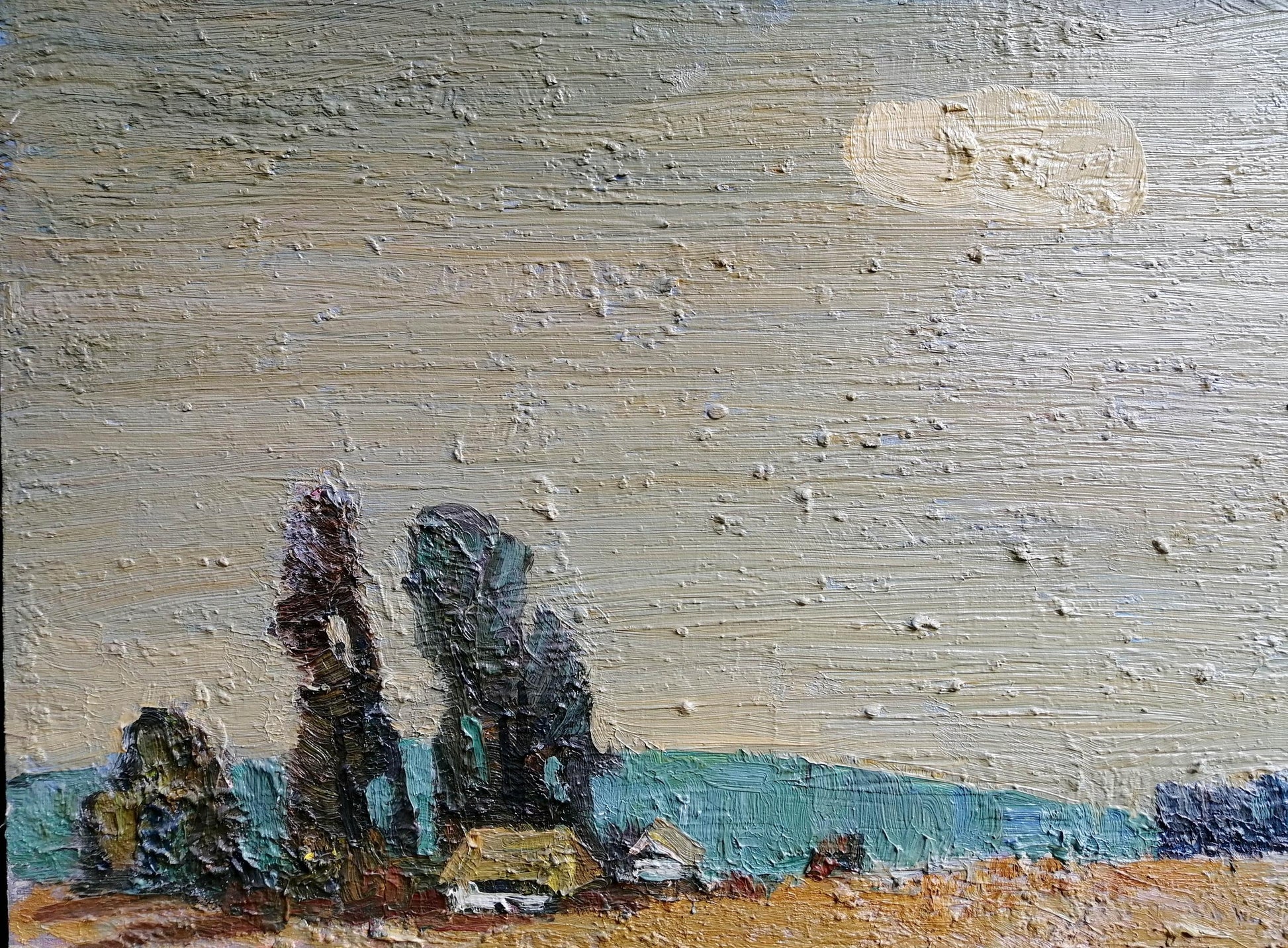 Oil Painting Nature Landscape Village Art