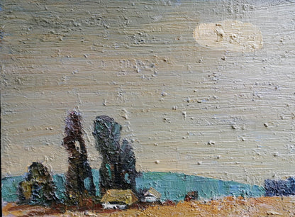 Oil Painting Nature Landscape Village Art