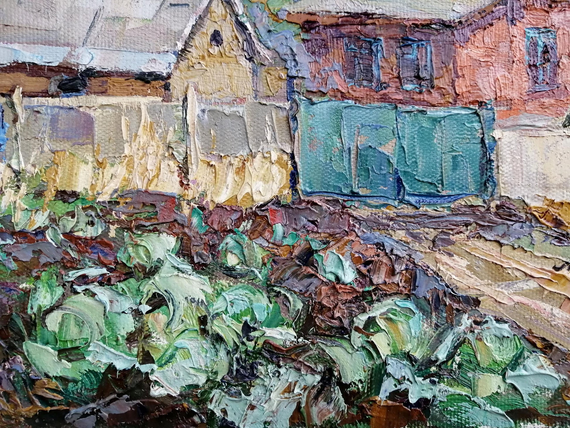 Oil Painting Nature  Village  Autumn 