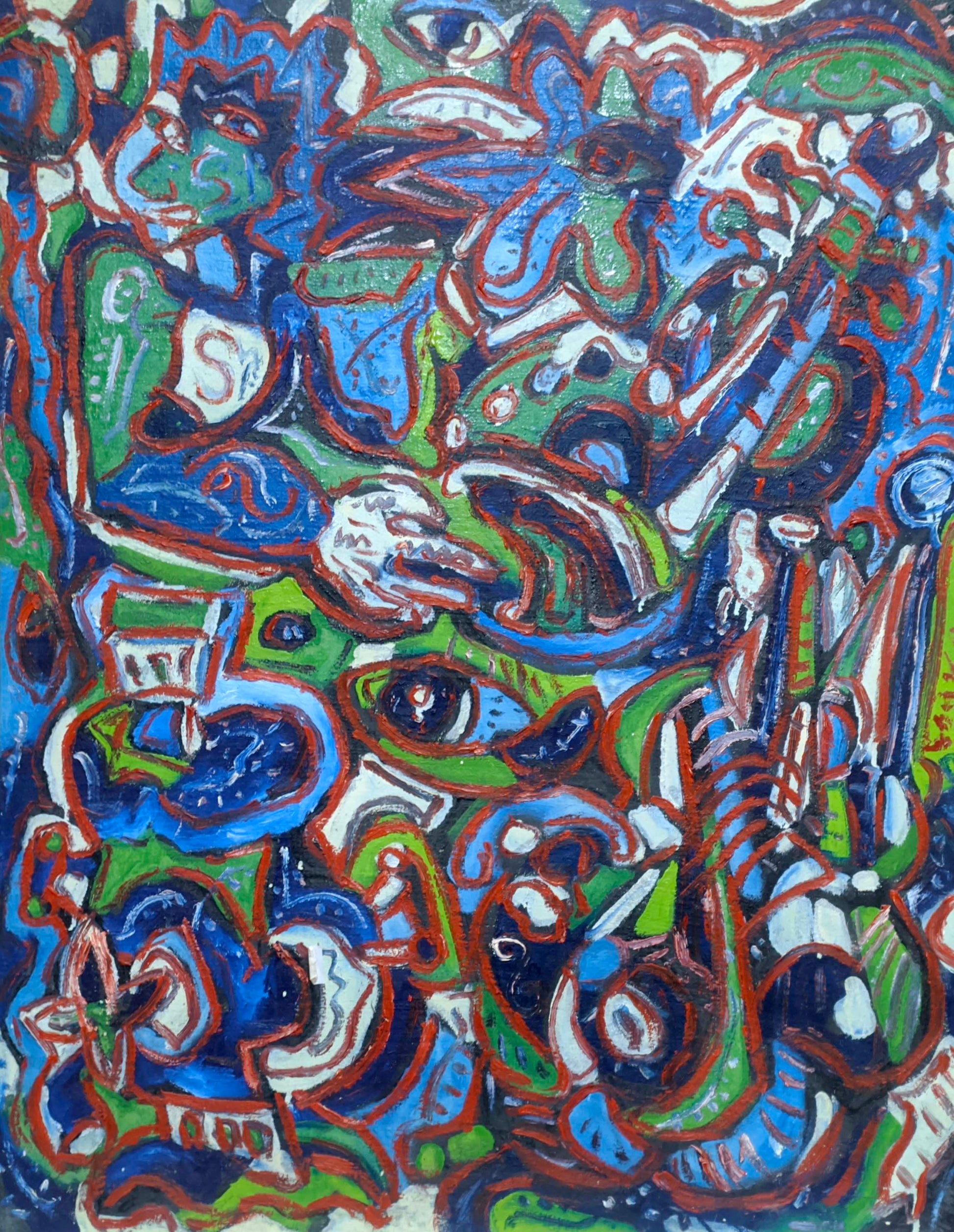 Vibrant abstract oil painting The artist’s thoughts by Boyko Petr Borisovich