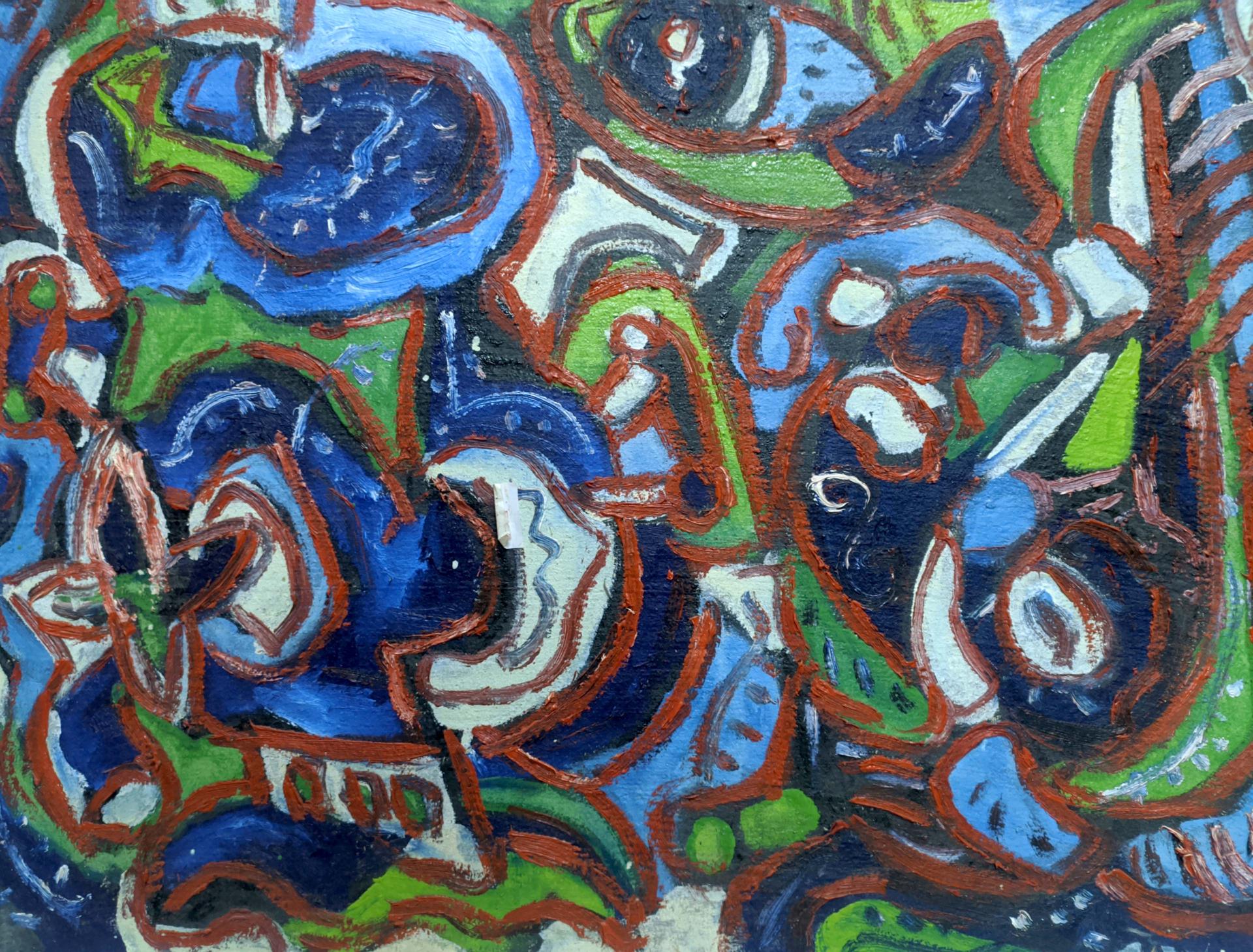 Vibrant abstract oil painting The artist’s thoughts by Boyko Petr Borisovich