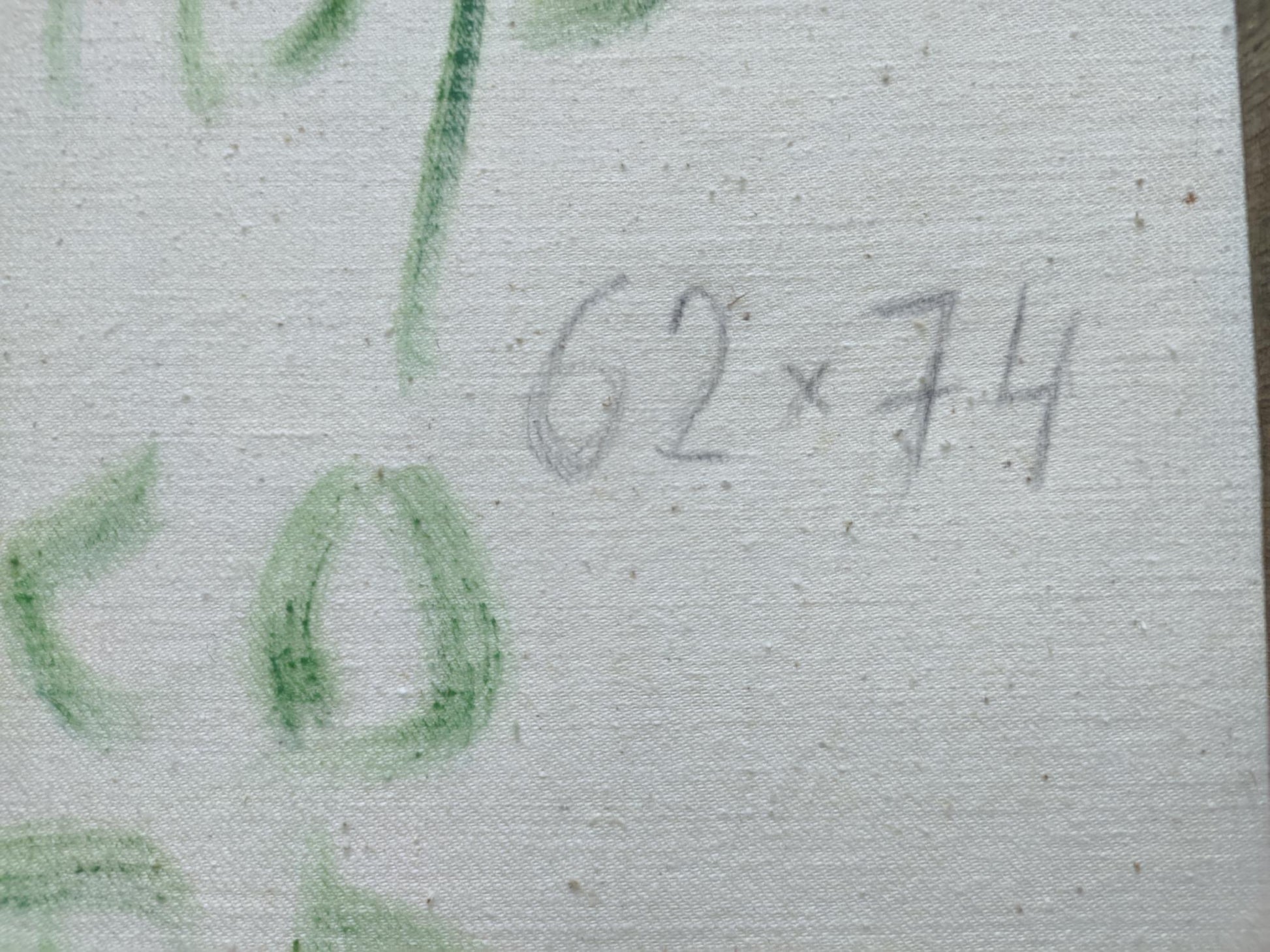 Textured white canvas with green crayon and gray pencil by Boyko Petr Borisovich