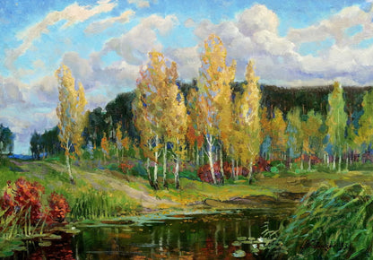 Autumnal landscape oil painting by Zhabinsky Leonid Andreevich