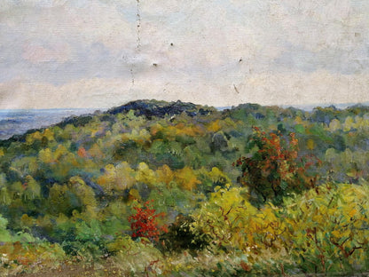Impressionistic autumn hillside by Vasily Ignatievich Nepiypivo, Oil on Dnieper