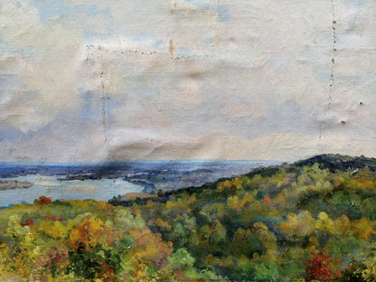 Oil painting On the Dnieper by Nepiypivo Vasily Ignatievich, autumn landscape