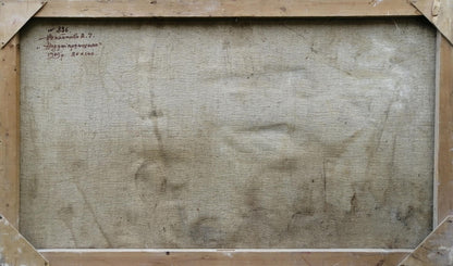 Back of Oil painting On the Dnieper by Nepiypivo Vasily Ignatievich, aged linen and stretcher bars