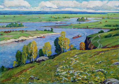 Vibrant impressionistic oil painting Above the Desna by Elbert Victor Davydovich