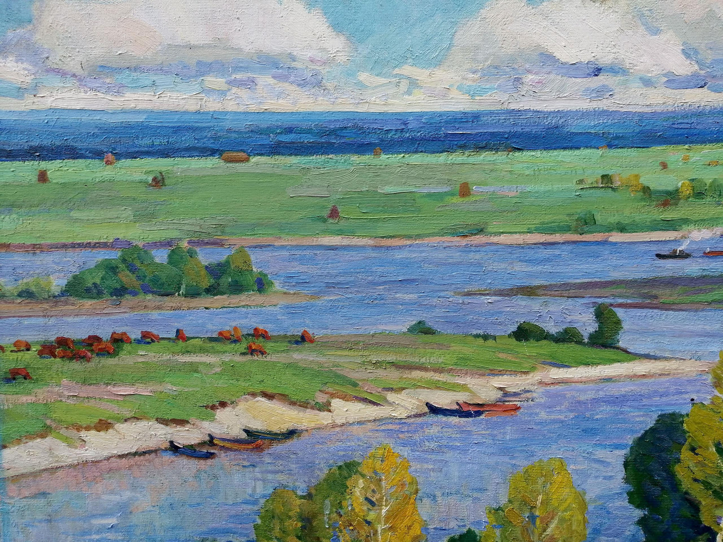 Vibrant impressionist oil painting Above the Desna by Elbert Victor Davydovich