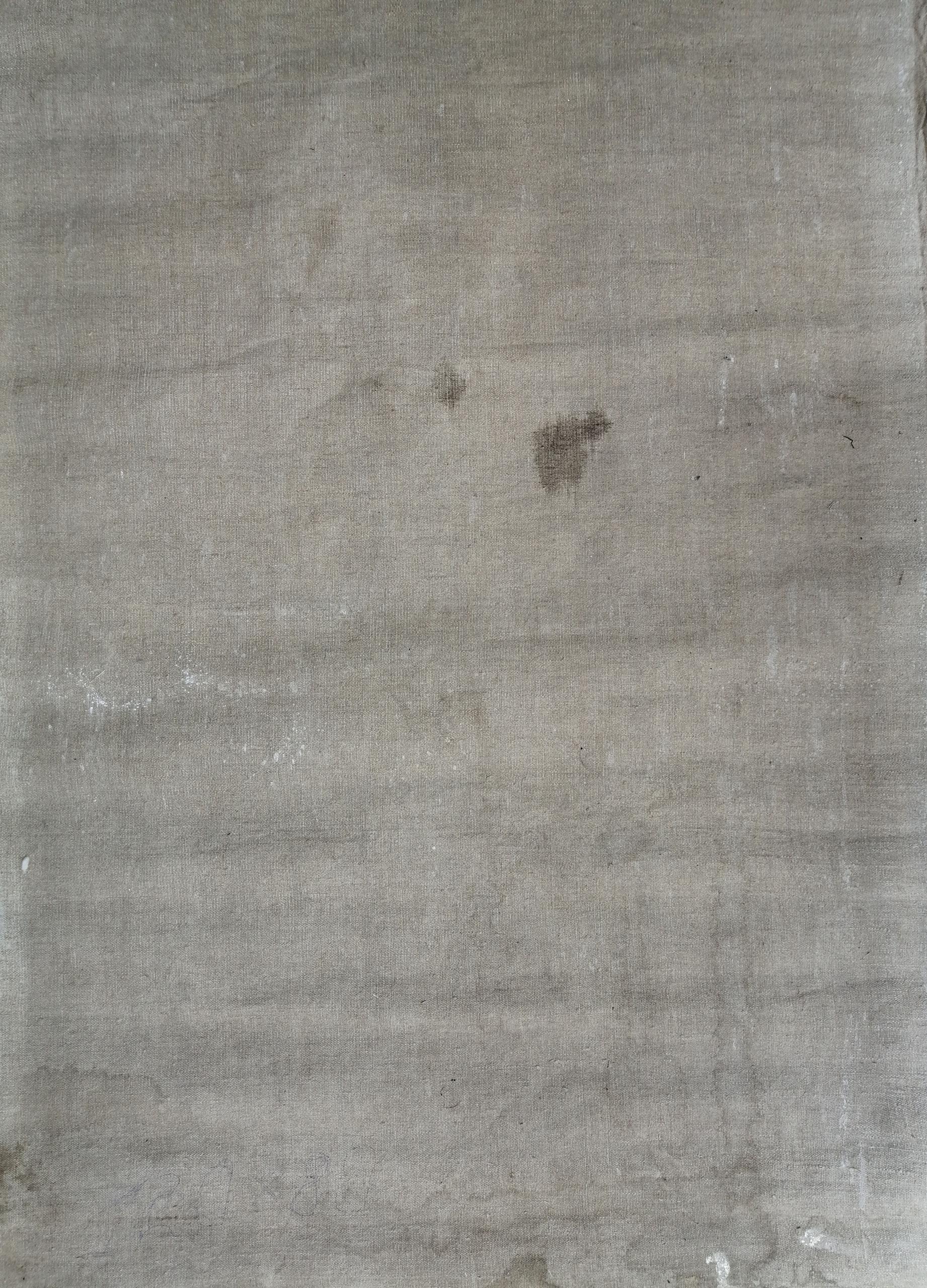 Worn gray linen back of social realism Lenin portrait oil painting