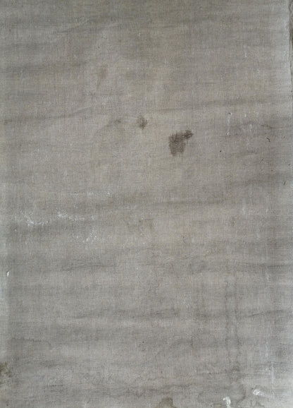Worn gray linen back of social realism Lenin portrait oil painting
