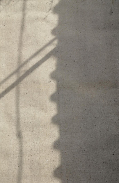 Textured light gray concrete wall with Lenin portrait shadows
