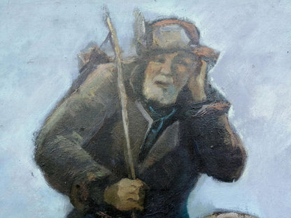 Social realism oil painting of Lenin with peasants by Zheleznyy Aleksey Sergeyev