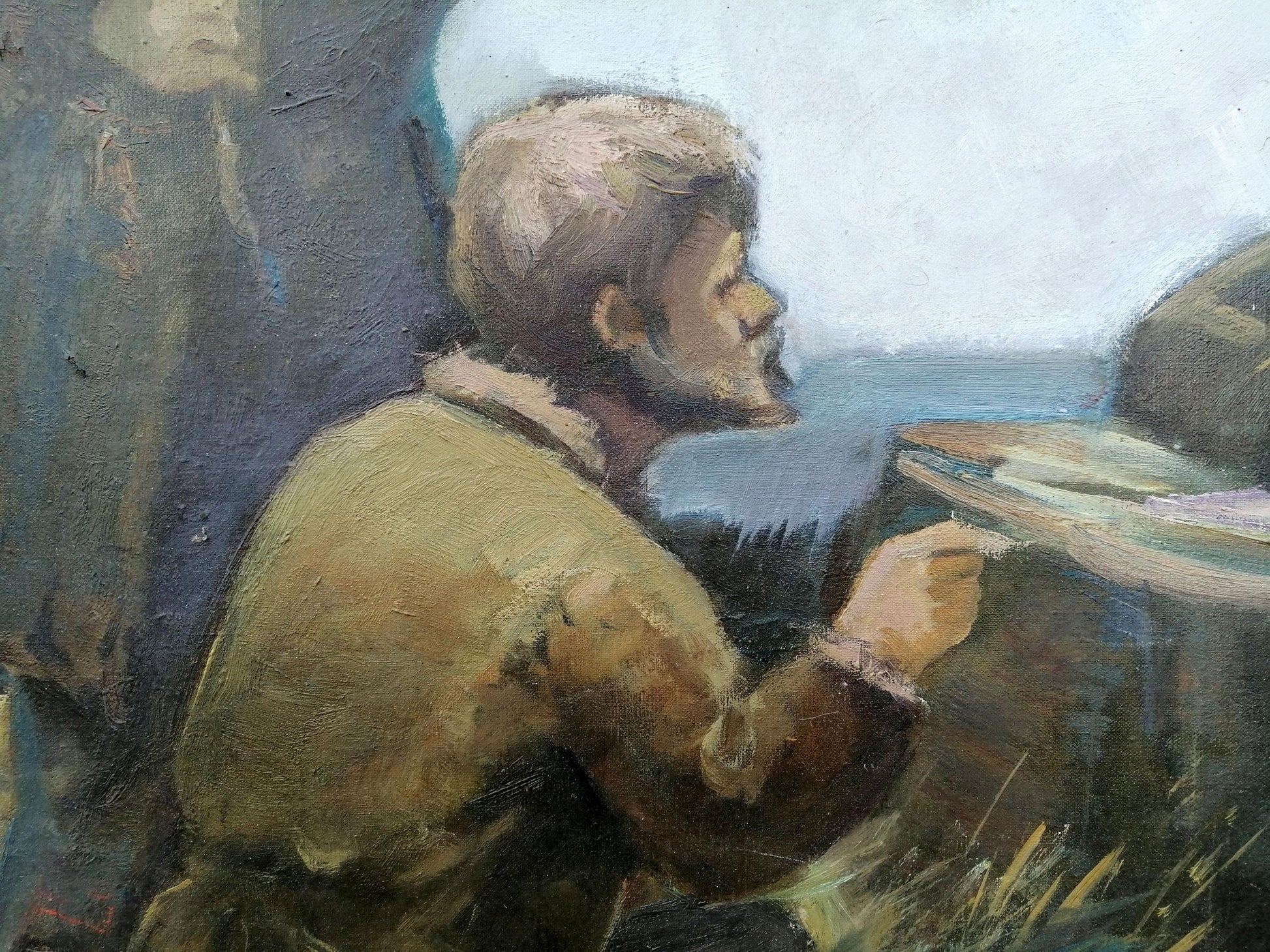 Textured oil painting of Lenin with peasants by Zheleznyy Aleksey Sergeyev