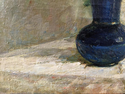 Deep blue impressionistic ceramic vase by Bezugly Daniil Ivanovich