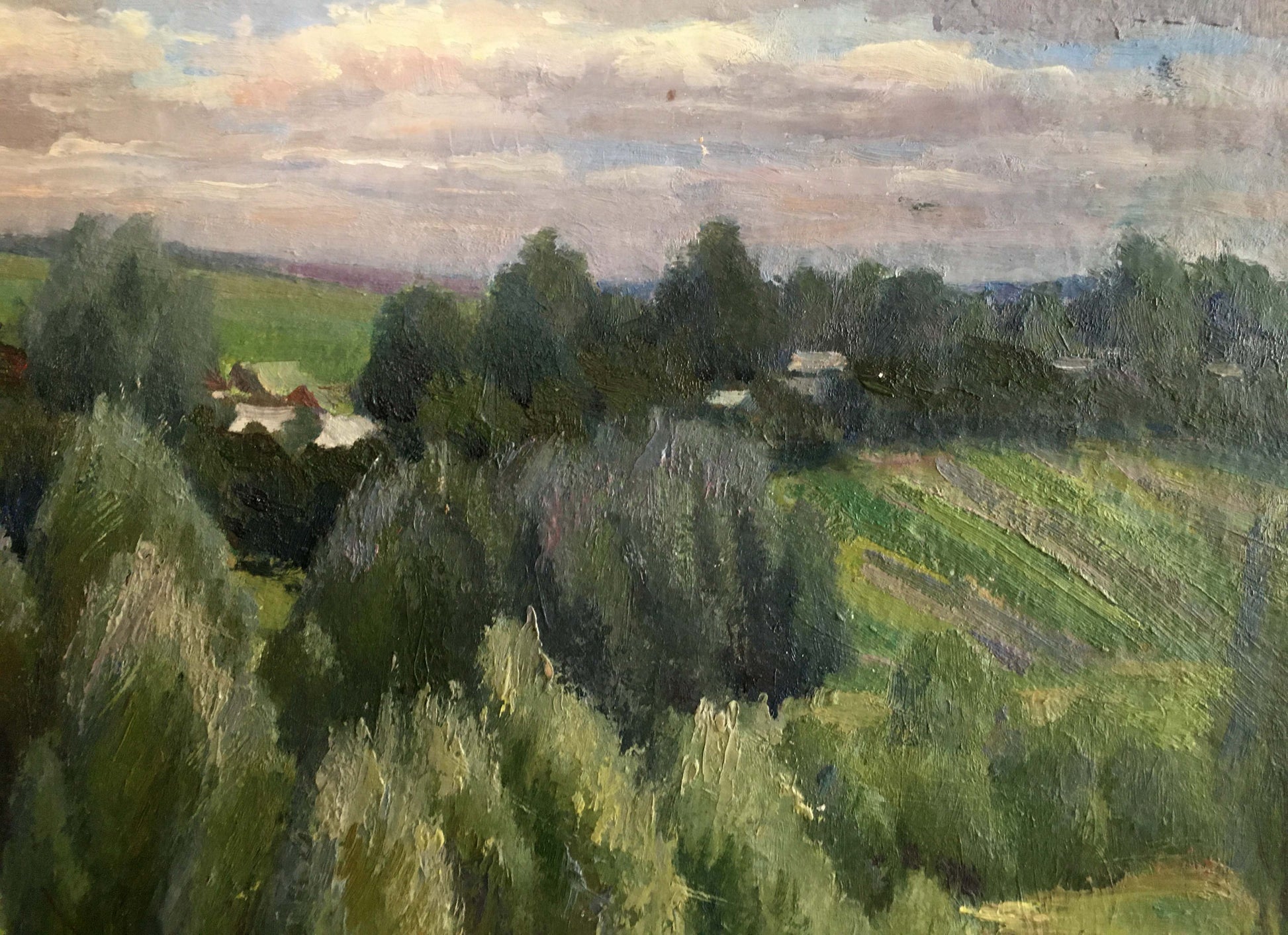 Oil painting of serene forest landscape by Sheludko Leonid Nikolaevich