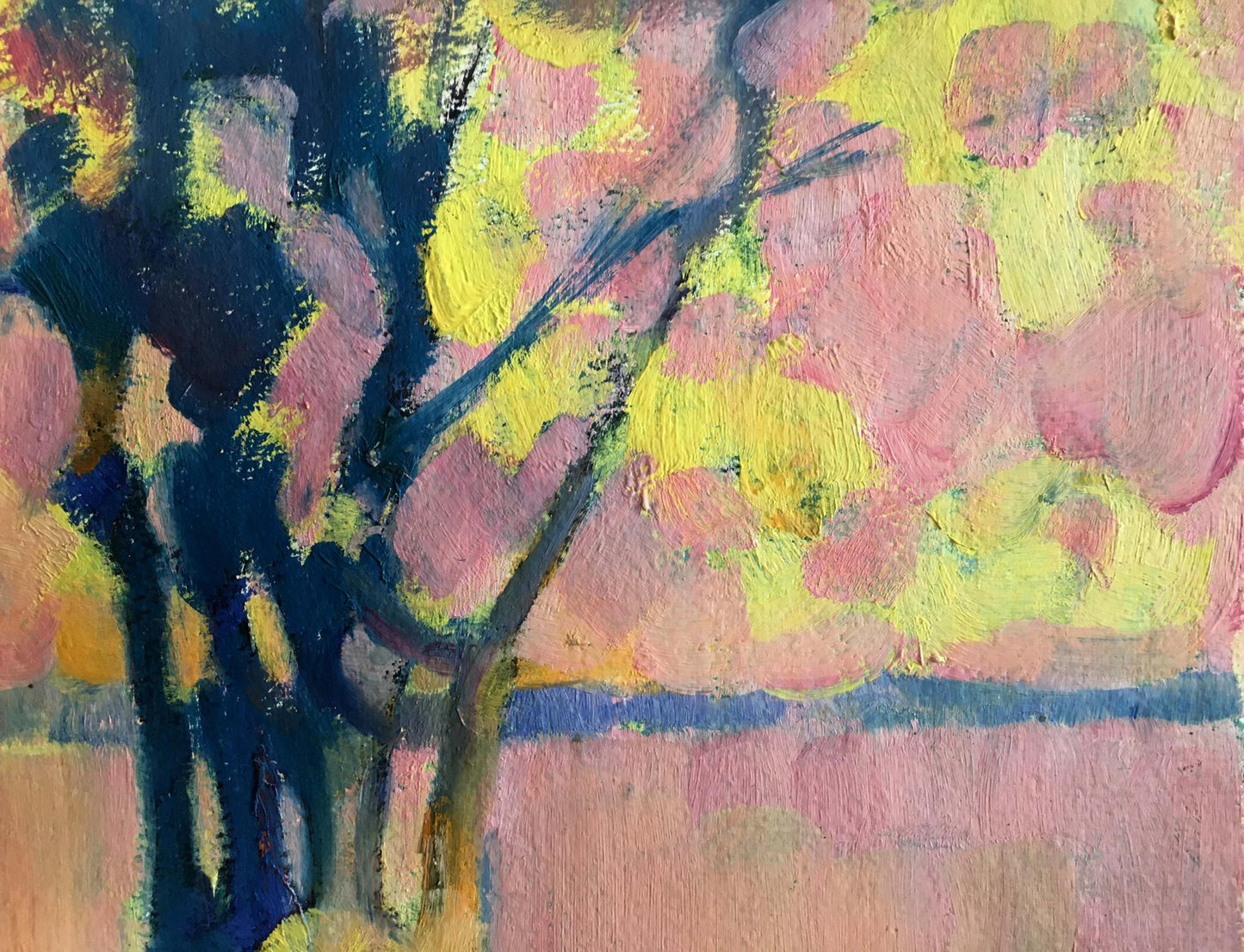 Abstract oil painting by Kiyansky Yuri Ivanovich with stylized trees