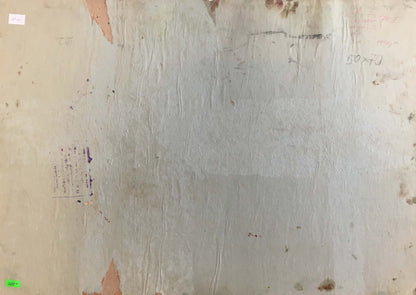 Back of Kiyansky Yuri Ivanovich abstract oil painting with peeling beige wallpaper