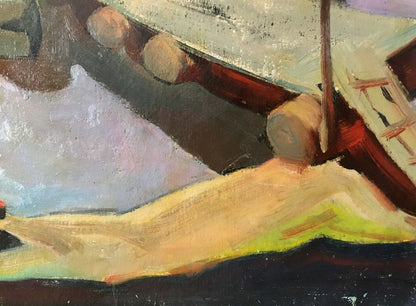 Textured impressionistic oil painting of reclining figure by Kiyansky Yuri Ivanovich