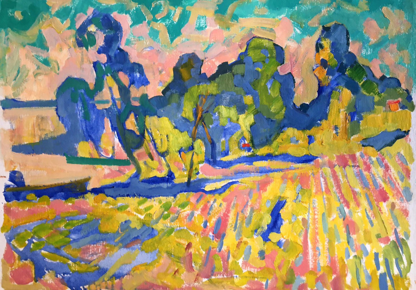 Vibrant impressionist landscape oil painting by Kiyansky Yuri Ivanovich