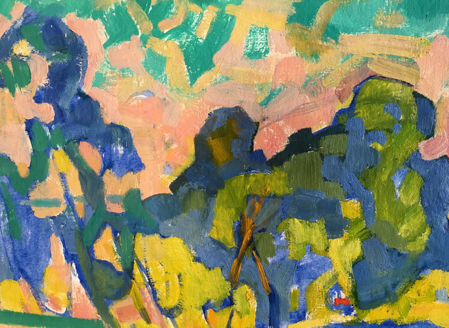 Vibrant abstract oil landscape painting by Kiyansky Yuri Ivanovich