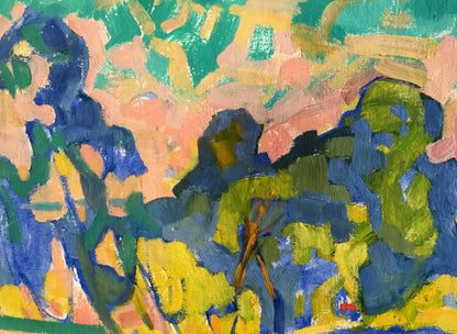 Vibrant abstract oil landscape painting by Kiyansky Yuri Ivanovich