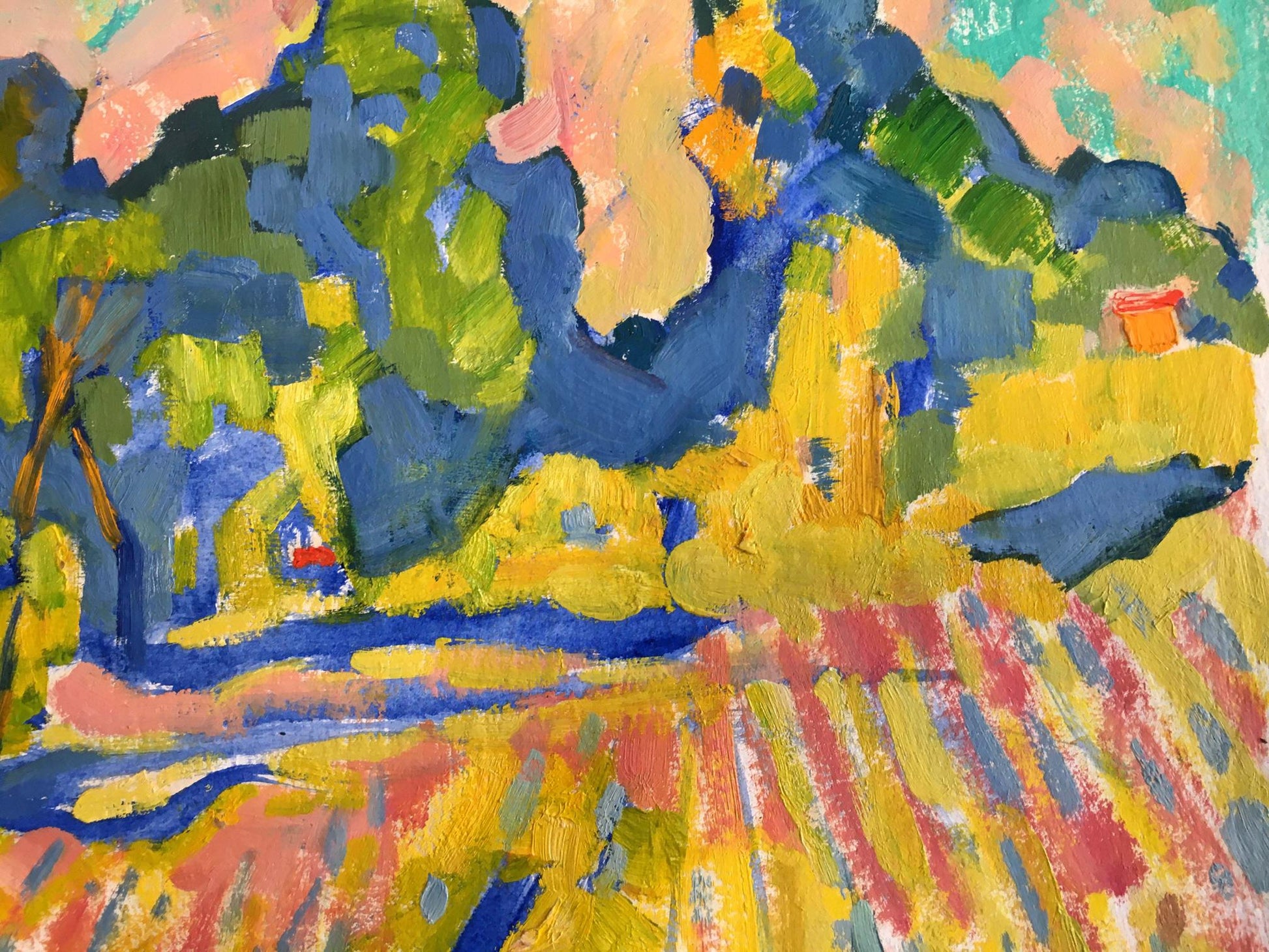 Vibrant abstract oil landscape painting by Kiyansky Yuri Ivanovich