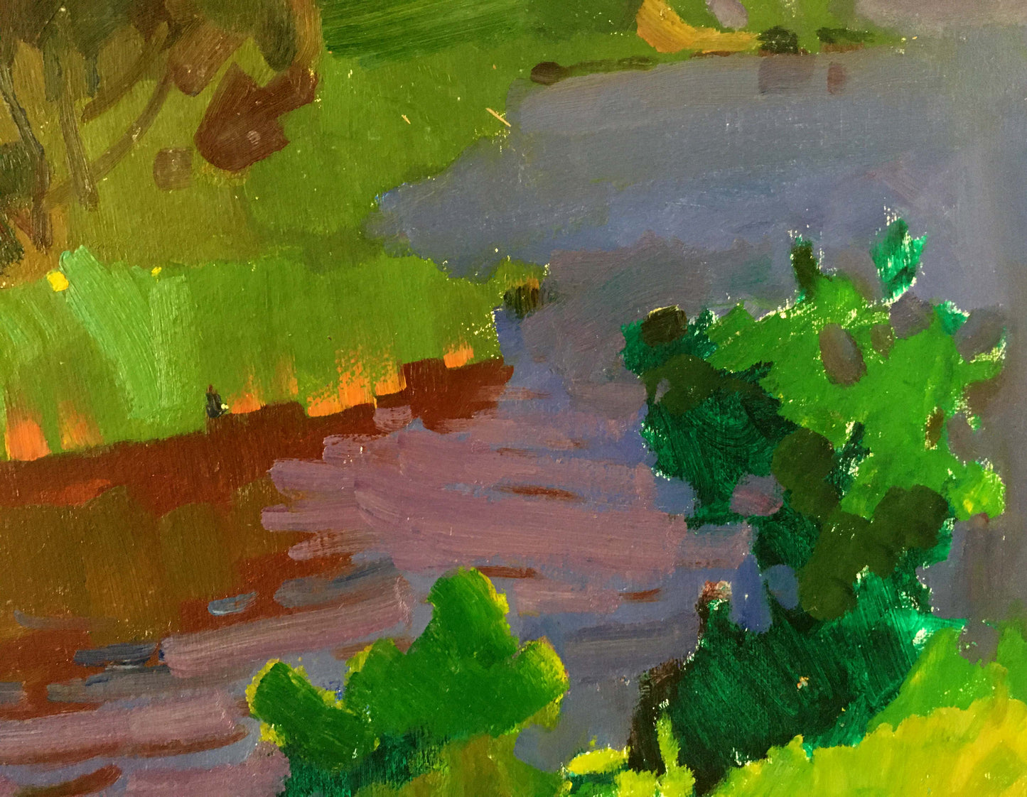 Vibrant impressionistic oil painting Morning by the Lake by Kiyansky Yuri Ivanovich