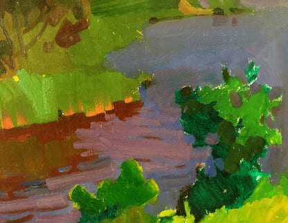 Vibrant impressionistic oil painting Morning by the Lake by Kiyansky Yuri Ivanovich