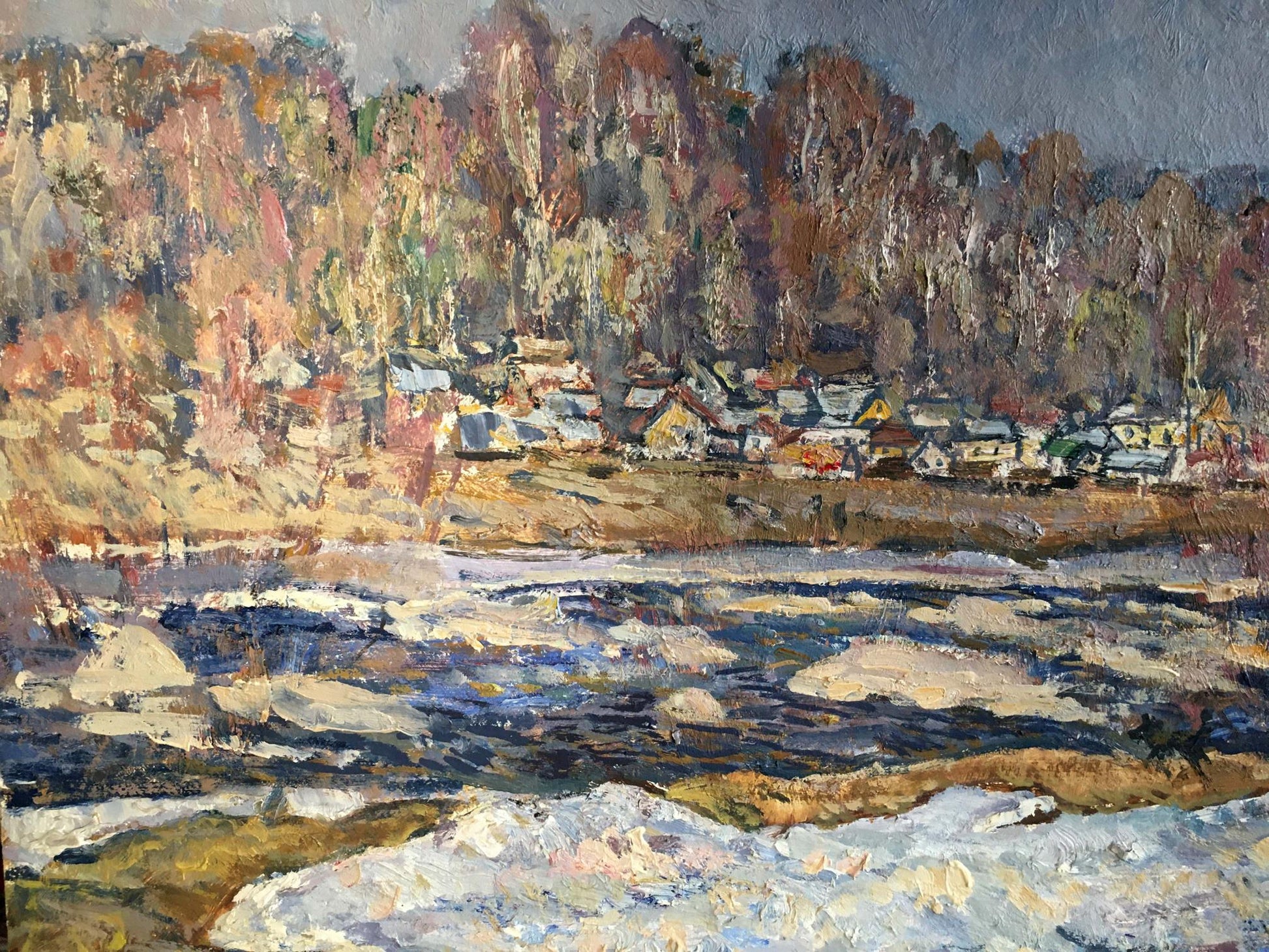 Impressionistic oil painting Autumn day by Zvyagintsev Rostislav Mikhailovich