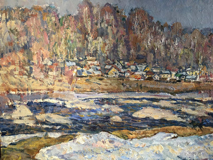 Impressionistic oil painting Autumn day by Zvyagintsev Rostislav Mikhailovich