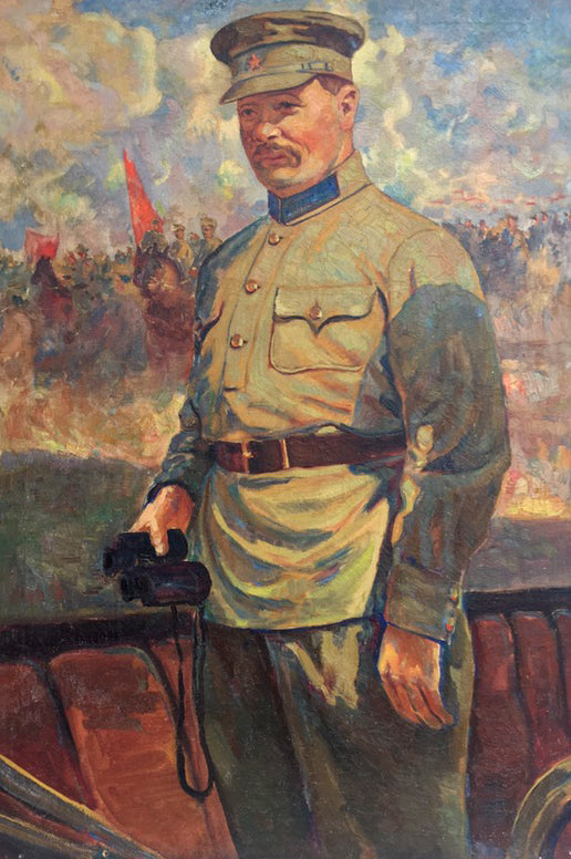 Oil painting of Red Commander Vinokurova Maria Yakovlevna in uniform