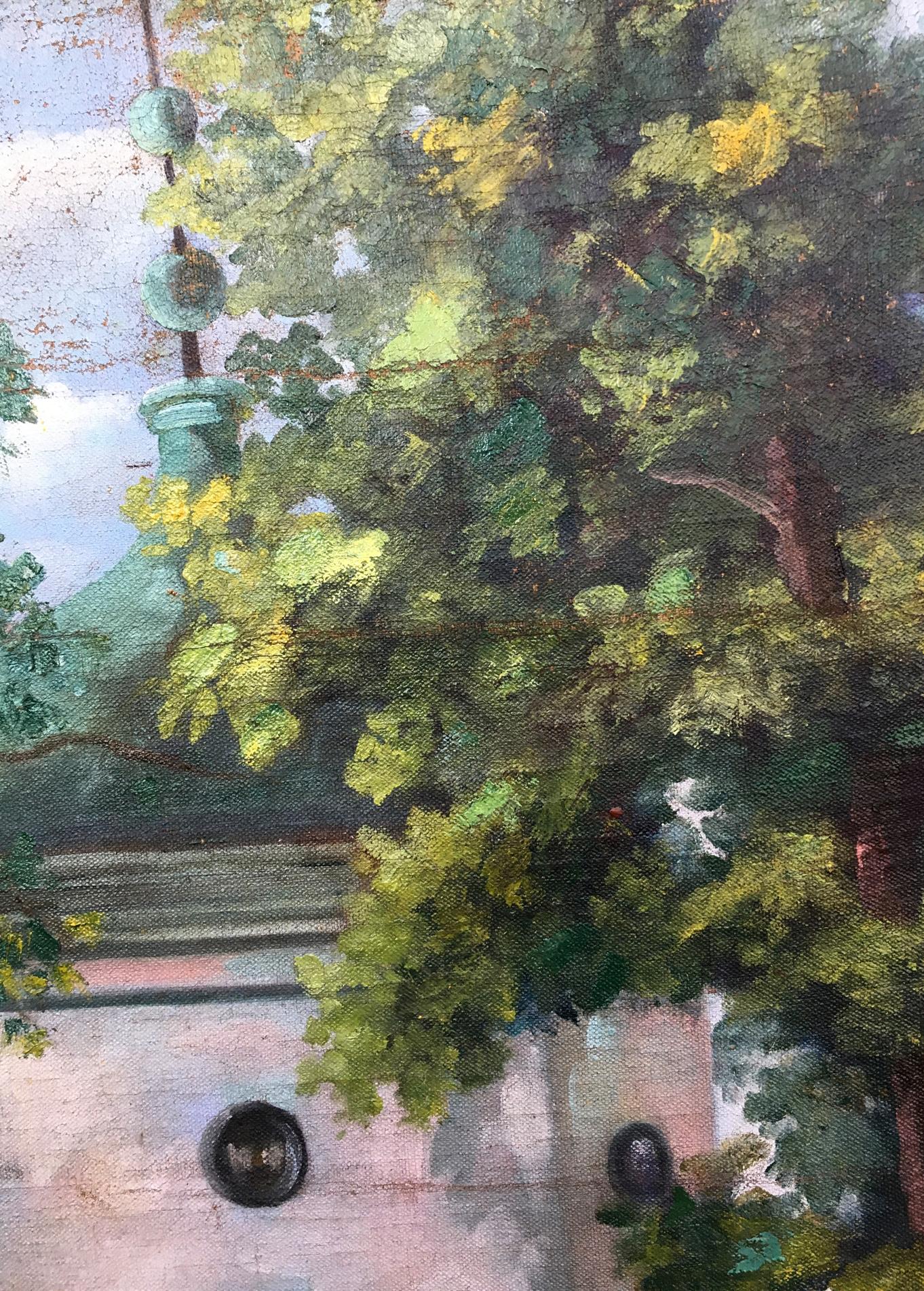 Lush green yellow leaves oil painting Altanka in Kachanovka by A. Shipov