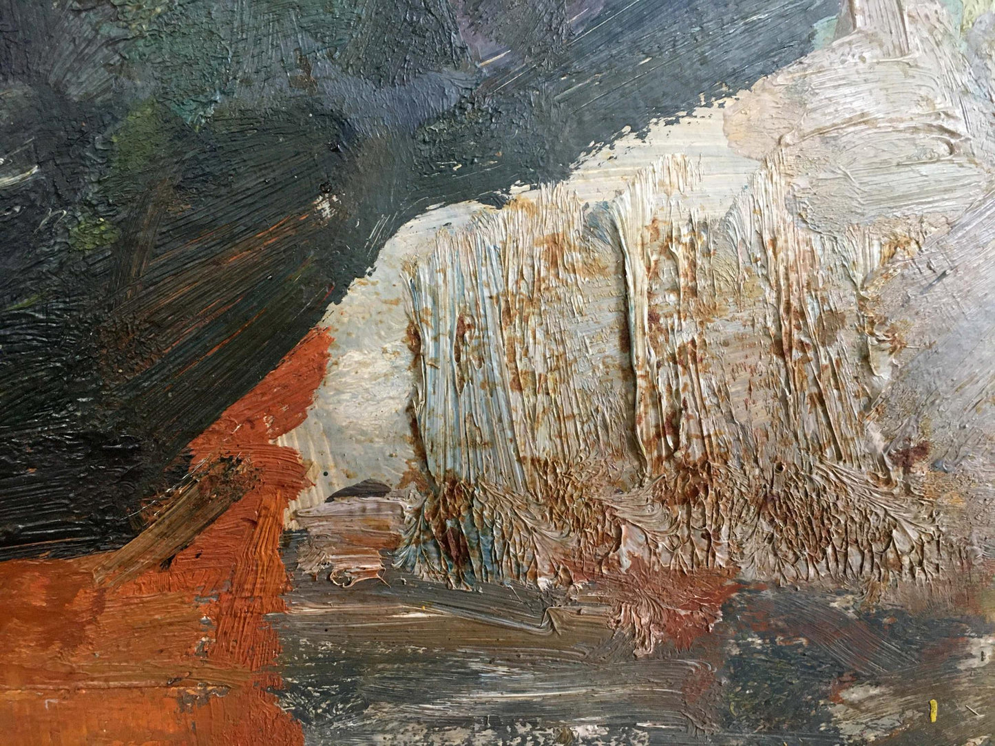 Textured oil painting of rugged cliff by Fedor Zakharov