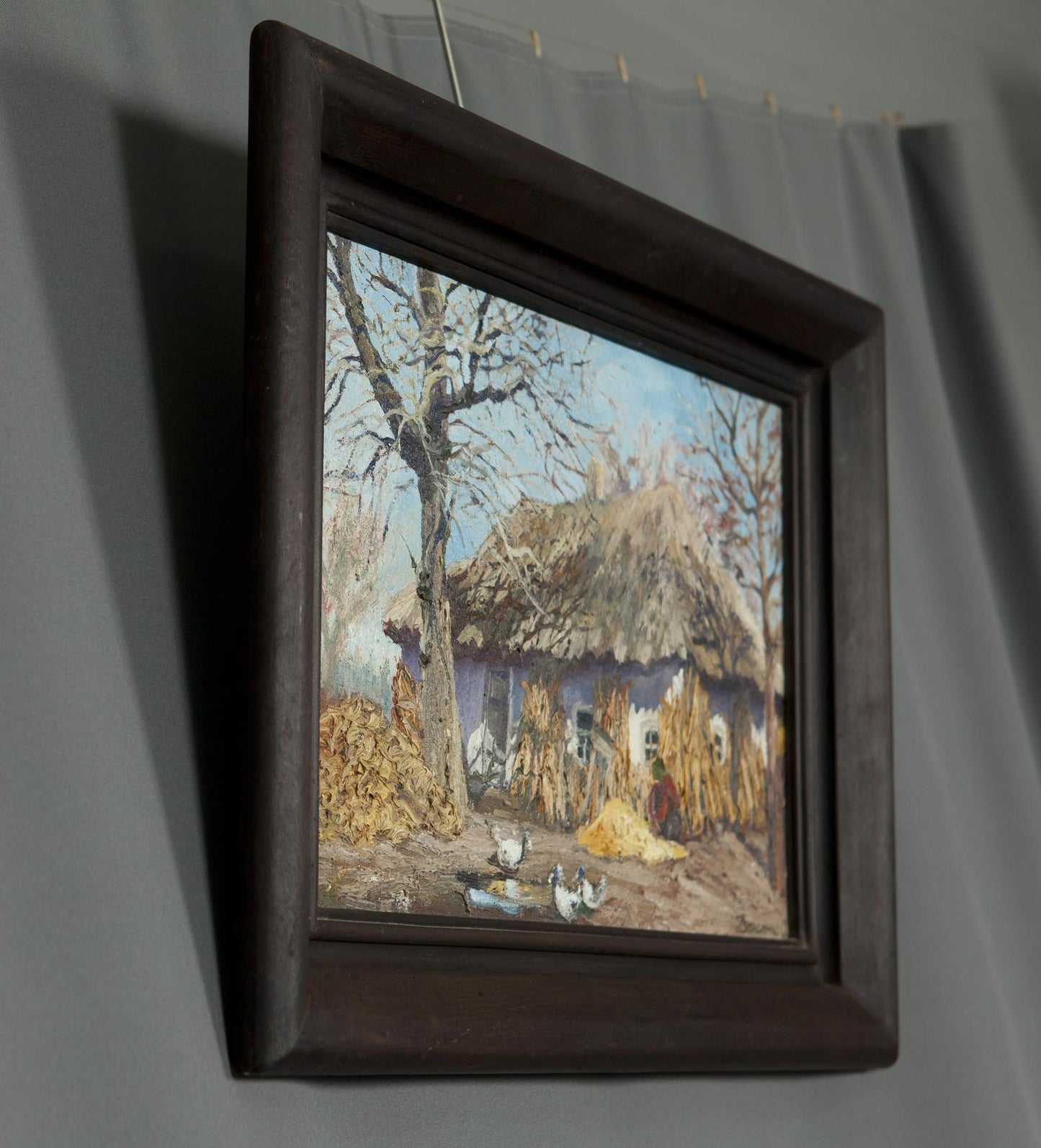 Oil painting of rural house by Alexander Danilenko, rustic village scene