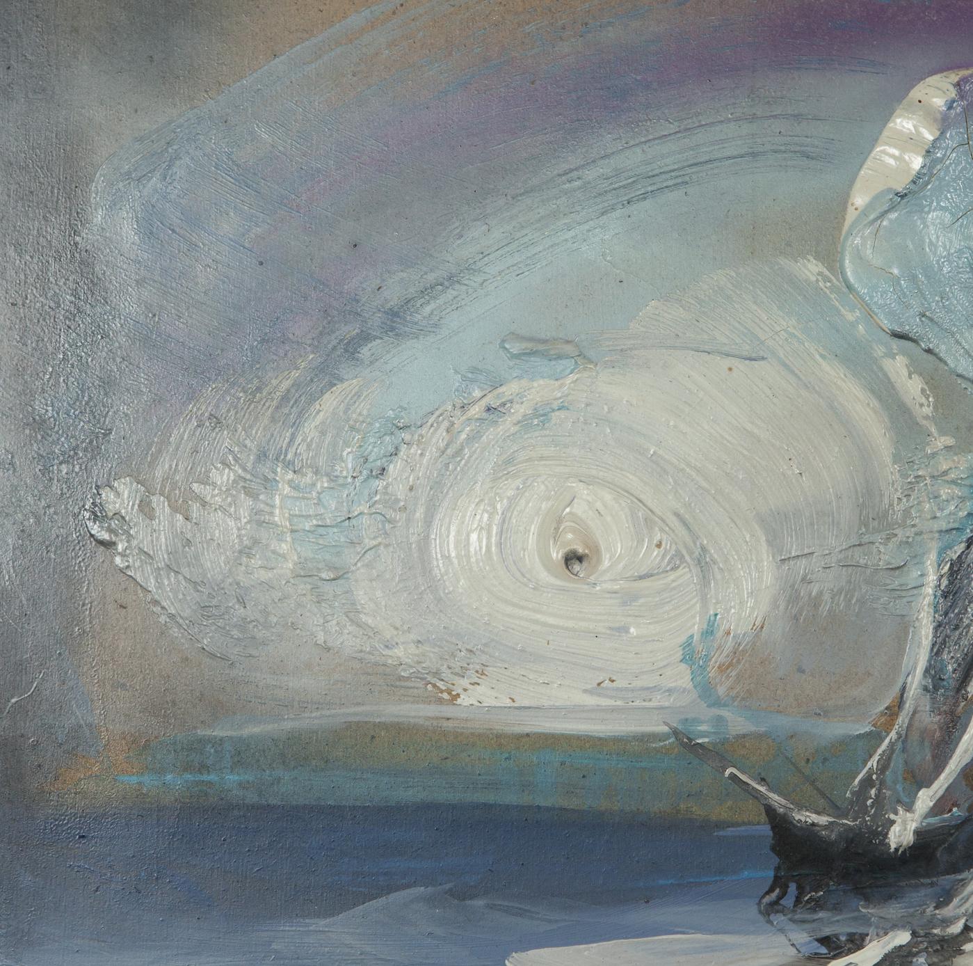 Abstract oil painting of ship at sea Zebek by Vladimir Evgenievich