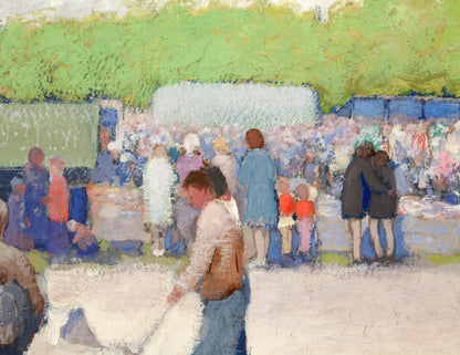 Oil painting of bustling Old Fair market by Ivan Tsyupka
