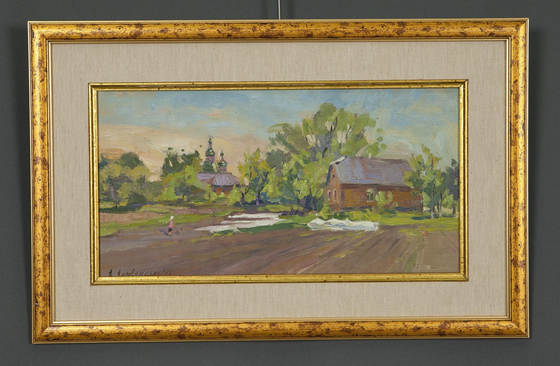 Oil painting Good morning by A. Varvyanskaya: rustic countryside scene
