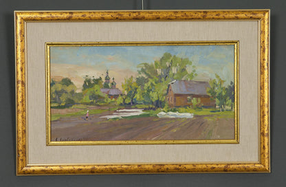 Oil painting Good morning by A. Varvyanskaya: rustic countryside scene