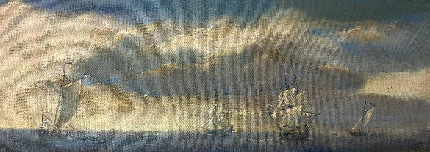 Serene seascape oil painting by Litvinov Oleg Arkad’yevich with sailing ships