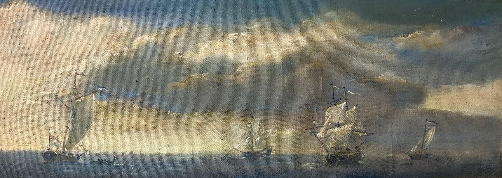 Serene seascape oil painting by Litvinov Oleg Arkad’yevich with sailing ships