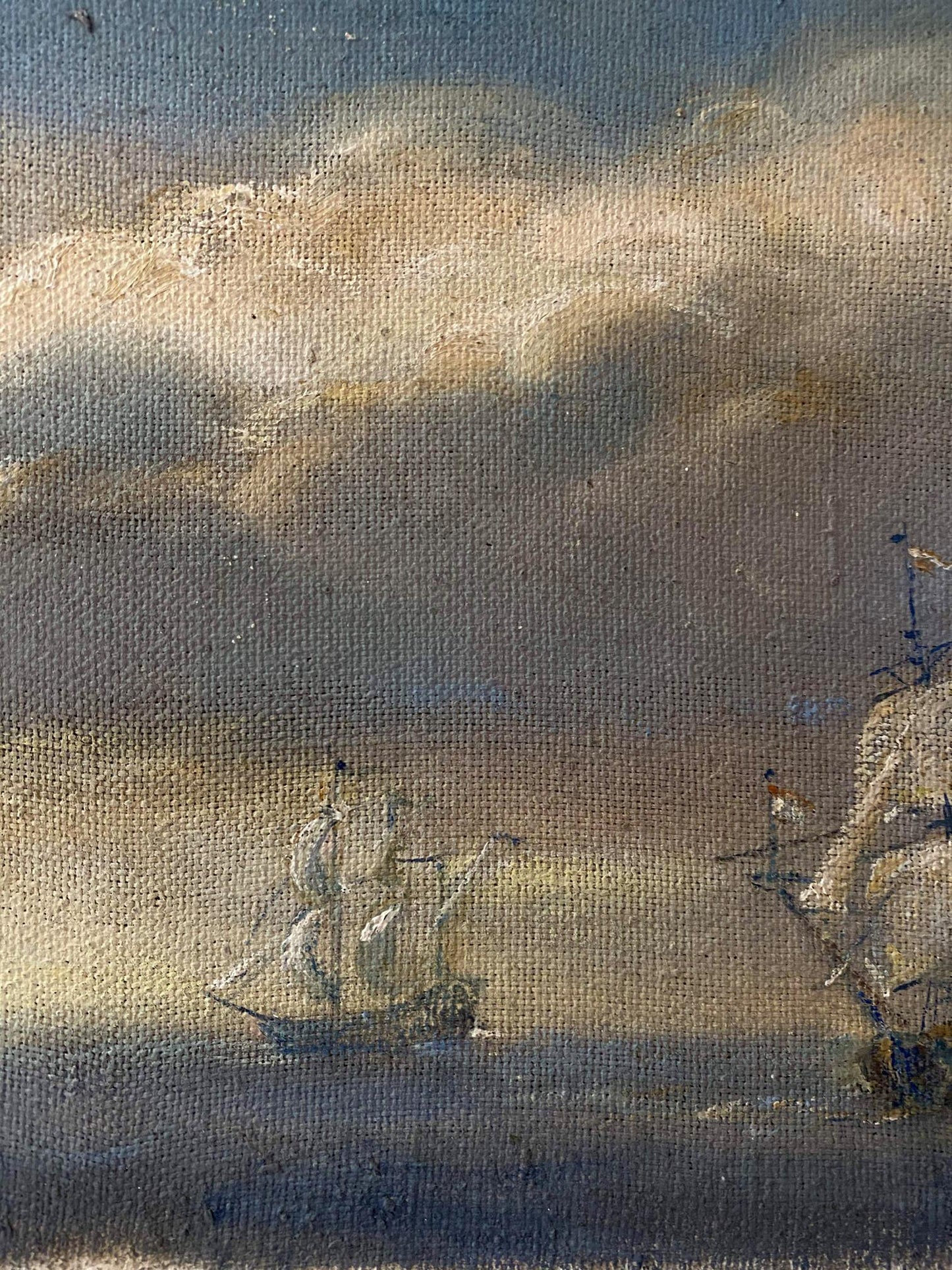 Oil painting Seascape by Litvinov Oleg Arkad’yevich, two ships at sea