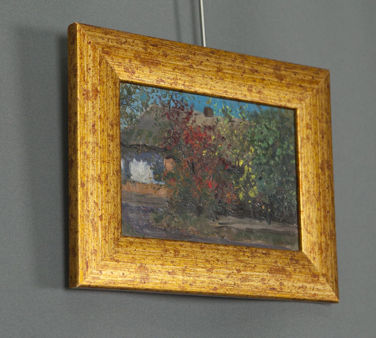Rustic gold-framed oil painting of Old House by Ivan Kirillovich Tsyupka