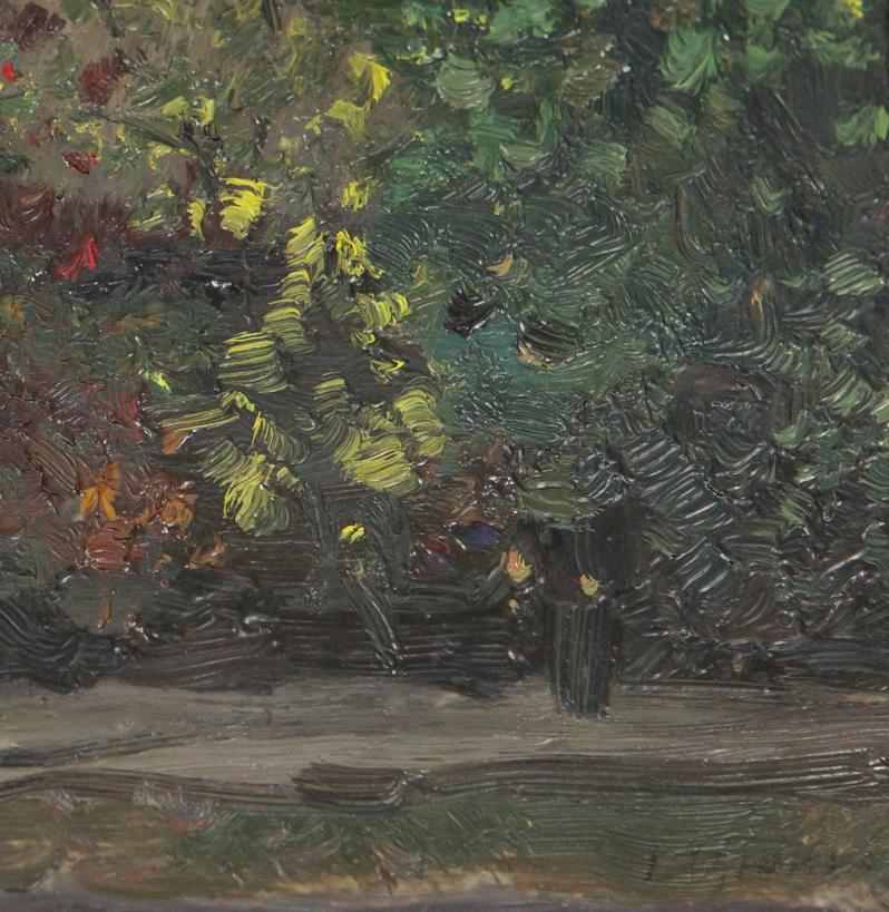 Textured oil painting of impressionistic forest by Ivan Kirillovich Tsyupka